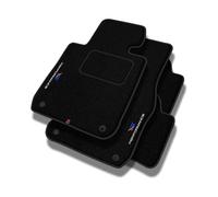 PERFORMANCE Personalised velour car floor mats for BMW Series 3 F30 2012-2018 - Standard, Perforated, blue white red -Precise CNC embroidery, design perforated piping, car floor mats - Perfect for car