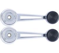 Performance PFM-707343 Window Crank Handle, Left and Right, Zinc Metal Chrome w/Black Knob, Set of 2 for 1967-1977 Ford Bronco Mustang E-200 Econoline E-300 Econoline F-100 F-250 F-350 Maverick