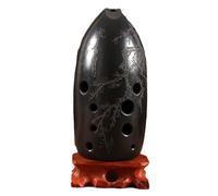 Performance Test 10 Holes Double Chamber Beginner Black Pottery Xun Ancient Xun F-tuned Musical Instrument(Style 3)