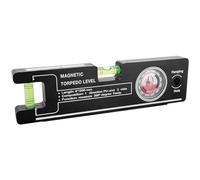 Performance Tool 1177 8 in. Magnetic Level w/Angle Finder, ABS Plastic, High-Visibility Vials, Black