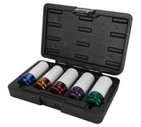 Performance Tool W32902 5pc 1/5-Inch Drive Metric& SAE Impact Socket Tool Set, 17, 19, 21mm & 13/16-Inch, 7/8-Inch, Non-Marring Protective Wheel Lug Nut Impact Socket Set