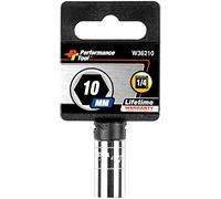Performance Tool W36210 Chrome 1/4 Drive 6-Point Socket, 10mm