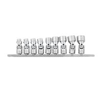 Performance Tool W36981 1/4-Inch 9 Piece Drive Metric Flex Socket Set, Silver
