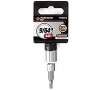 PERFORMANCE TOOL W38875 Hex Bit Socket, 3/8-Inch Drive, 9/64