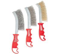 Performance Tool W4990 3pc Hand Brush Set Stainless Steel, Galvanized and Brass Wire Brush for Cleaning Welding Slag and Rust