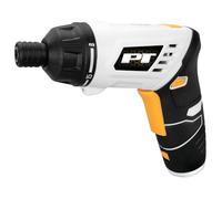 Performance Tool W7730 4V Li-Ion Folding Screwdriver w/LED Light - 1/4 in. Drive, USB-C Charging, Extensions Included, Gray/Yellow
