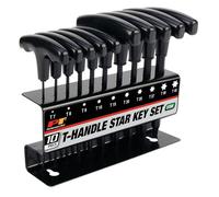 PERFORMANCE TOOL W80276 Star T-Handle Hex Key Set, 10-Piece, Black