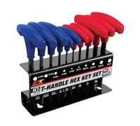 Performance Tool W80277 10-Piece SAE & MetricT-Handle Allen Wrench Set, Long Arm Hex Key Wrench Set