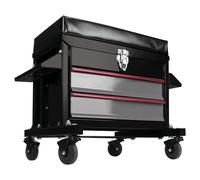 Performance Tool W85024 Drawer Creeper Rolling Work Seat with Tool Box for Mechanic Garages and Workshops, Black, 16x9-inch Seat
