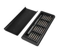 Performance Tool W9221 25 Pc. Precision Bit Set - Phillips, Slotted, Star, Tri-Wing, Triangle, Pin, Spanner Bits, Automotive Repair, Watch Repair, Electronics Screwdriver Set - Gray