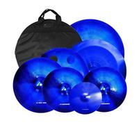 Performance Type Cymbals Cymbal Pack For Drum 7 Pcs 14 Hi Hats 16 Crash/Stacker 20 Ride 10 Splash 18 Inch Professional Performance(Blue)