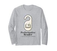 Performative Reader Reading Meme Aesthetic Long Sleeve T-Shirt