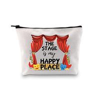 Performer Gift Broadway Play Performer Gift Musical Lovers Gifts The Stage is My Happy Place Cosmetic Bag Gift for Musician (Stage is My Happy Place Makeup EU)