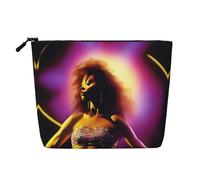 Performer's Glow Water-Resistant Faux Linen Single-Layer Makeup Bag with Zipper Closure for Your Daily or Travel Needs