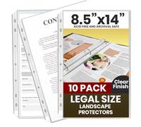 Performore 10 Pack of 8.5 x 14 Legal Size Heavyweight Clear Sheet Protectors, Plastic Legal Paper Sleeves, Clear Archival Quality, Long Sheet Protectors for Binders Documents
