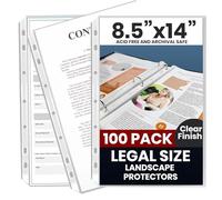 Performore 100 Pack of 8.5x14 Legal Size Heavyweight Clear Sheet Protectors, Plastic Legal Paper Sleeves, Clear Archival Quality, Long Sheet Protectors for Binders Documents