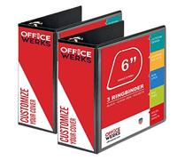 Performore - 2 Pack of 6 Inch 3 Ring Binder with Locking Angle D Rings, Professional Heavy Duty Large Storage Binder with Pockets, Fits 8.5 x 11 Inch Sheets, Non-Stick Clear View Cover, Customizable