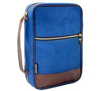 Performore Bible Cover Bag, Blue Jean Pattern with Handle, Pockets and Zipper for Standard and Large Size Study Bible Case, Ideal Also as A Book Cover, 10.2" X 2.7" X 7.5", Blue, 10.2" X 2.7" X 7.5"
