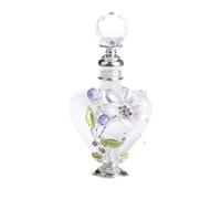 Perfume Atomiser， 10ml Frosted Crystal Perfume Bottle with Orchid Heart Pattern Refillable Atomiser