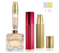 Perfume Atomiser 10ML Travel Perfume Bottle 2PCS Atomiser Spray Bottle | Refillable & Travel Size Perfume bottle Easy to Refill Travel Atomiser for Women Men（Gold＆Red）
