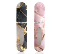 Perfume Atomiser 5ml, 2Pcs Perfume Atomisers Refillable, Mini Perfume Refill Bottles for Women and Men, Travel Bottle with Unique Patterns, Aftershave Dispenser for Purse, Handbag and Luggage(Pink)
