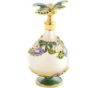 Perfume Atomiser， Empty Glass Perfume Bottle With Dragonfly Decoration Refillable Travel Green 8x4cm