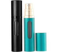 Perfume Atomiser Refillable Perfume Bottle for Travel, Leaking Proof Mini Empty Perfume Spray Bottle for Women and Men, 8ml - Matte Black & Green