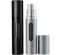 Perfume Atomiser Refillable Perfume Bottle for Travel, Leaking Proof Mini Empty Perfume Spray Bottle for Women and Men, 8ml - Matte Black & Gray