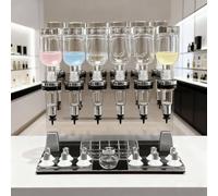 Perfume Bar Dispenser, Manual Perfume Dispenser with 12 Bottles, Liquid Filling Machine Transfer Kit w/ 12 Scent Testing Cups & Pump Heads, 0.2qt Adjustable Desktop Liquid Filler for Perfume Store Bar