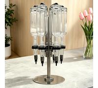 Perfume Filling Machine Kit, Manual 6-Head Liquid Dispenser, 375ml/500ml Glass Bottle Transfer Station for Boutique Studio