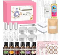 Perfume Making Kit, Vezerd DIY Solid Perfume Making Kits for Women, Portable Pocket Solid Balm with Travel Size Bottle, Make Your Own Fragrance Blam Gifts for Girls Girlfriend