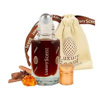 Perfume Oil Cinnamon Oud 3ml - Long Lasting Alcohol Free Arabian Attar - Premium Unisex Woody Ambery Oriental Fragrance with Spicy Floral Notes by Luxury Scent