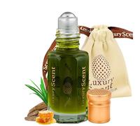 Perfume Oil Green Cambodian Oud 3ml - Long Lasting Alcohol Free Arabian Attar - Premium Unisex Soft Woody Aromatic Fragrance with Cambodian Agarwood, Tobacco & Honey Notes by Luxury Scent