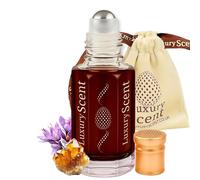 Perfume Oil Mukhallat Maliki Roll-On 6ml - Long Lasting Alcohol Free Arabian Attar - Premium Unisex Woody Floral Musky Fragrance with Saffron, Amber & Oud Notes by Luxury Scent