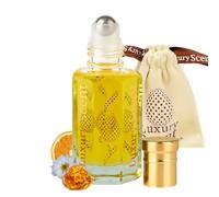 Perfume Oil Orange Oud Roll-On 12ml - Long Lasting Alcohol Free Arabian Attar - Premium Quality Unisex Fragrance with Woody Floral Oriental Notes of Amber, Musk & Agarwood by Luxury Scent