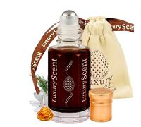 Perfume Oil Oud Noir Roll-On 6ml - Long Lasting Alcohol Free Arabian Attar - Premium Unisex Woody Spicy Oriental Fragrance with Amber, Musk & Cypress Notes by Luxury Scent