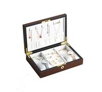 Perfume Organiser Dresser Desktop Jewelry Box Multifunctional Watch Shell Ring Retro Lock Necklace Cosmetics Storage Vanity(B)