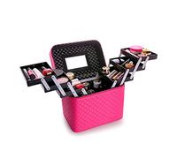 Perfume Organiser Portable Large Capacity Cosmetic Storage Box Professional Makeup Artist Kit Multi-Layer Foldable Travel Case Vanity(F)