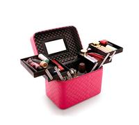 Perfume Organiser Portable Large Capacity Cosmetic Storage Box Professional Makeup Artist Kit Multi-Layer Foldable Travel Case Vanity(B)