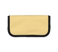 Perfume Rose Yellow Large Canvas Pencil Case Makeup Bag Organizer-Premium Zippered Pouch with Mesh Pocket,Color-Block Design (Black Trim)-School Trave Cosmetic Bag