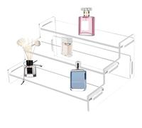 Perfume Stand, 3-Tier 7.3 x 1.9 inches Perfume Organiser, Acrylic Perfume Tray, Perfume Display Stand, Multi-Functional Fragrance Stand for Cupcake Food Desserts Perfume Collection and Collectibles
