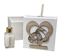 Perfumer Diffuser in Faux Leather Heart Faith Customizable with Wooden Application. Wedding Favours, Communion, Graduation Anniversaries and Useful, Original and Cheap Gifts (Natural Wood)
