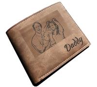 PerGift Personalised Photo Wallet with Coin Pocket Personalized Custom Gift Men Daddy