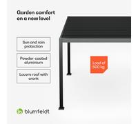 Pergola 3m x 3m Gazebo with Roof Pavilion Party Tent Garden Patio Weatherproof