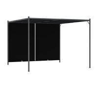 Pergola 3x3x2.25m Anthracite Powdercoat Steel w/ Cream-White Retractable Canopy