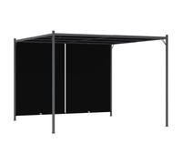 Pergola 3x3x2.25m Anthracite Powdercoat Steel w/ Cream-White Retractable Canopy