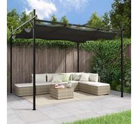 Pergola Anthracite 295x292x230cm Powder-Coated Steel & Aluminium Frame, Fabric+