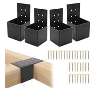 Pergola Bracket Kit, 4x4 Wood Post Connectors, Steel Structure for Easy Installation, Indoor/Outdoor Use, Versatile for Decks and Patios, 4 Pieces