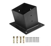Pergola Bracket Set for Slanted Roof Wall Mount 4x4 Inch Post Hardware 3-Way & Unidirectional Configurations Black Steel Gazebo Accessories Outdoor Construction Kit with Screws(single)