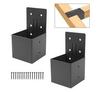 Pergola Brackets 2 Pack 4 x 4 inches (Actual 3.6 x 3.6 Inch) Rafter Post Brackets Pergola Connectors DIY Connectors for Garden Gazebos, Log Cabins, Sunroom, Carport